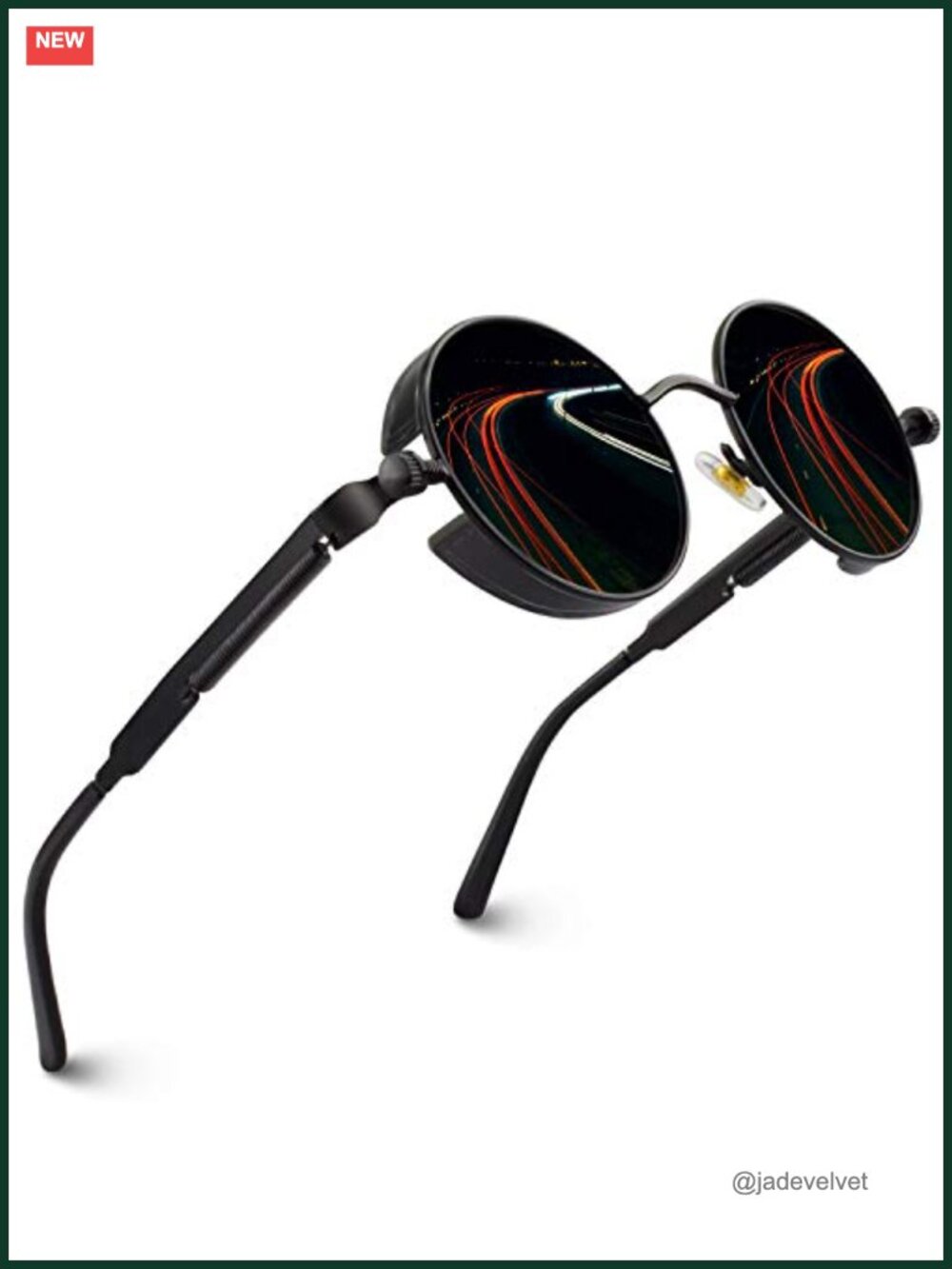 Retro Steampunk Round Polarized Sunglasses UV400 Full Frame Wrap Around UV